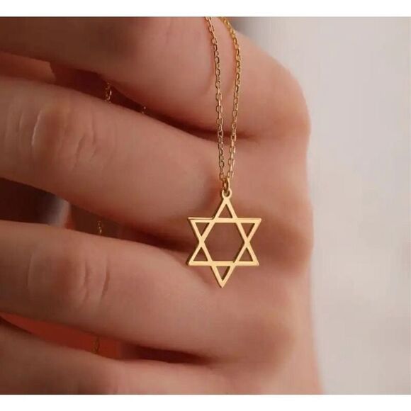 Stainless Steel Necklaces Star of David Necklace with Dove Handmade Magen David - Picture 1 of 6